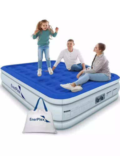 EnerPlex Double High Queen 16" Air Mattress with Built in Pump~