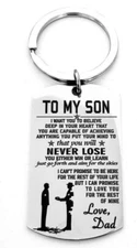 To my SON love Dad Keychain