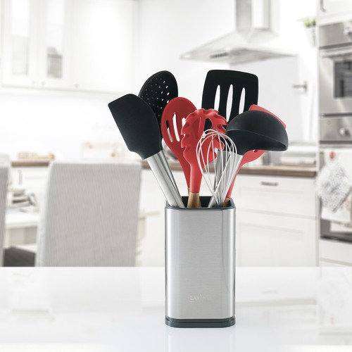 Stainless Steel Kitchen Utensil Holder, Kitchen Caddy, Utensil Organizer, Modern - Picture 4 of 7