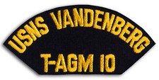 US Navy T-AGM 10 USNS Vandenberg Transport Ship Cap Patch Iron-On Backing *New*