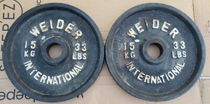 Plaques De Poids Weider Olympic Vintage - 2 X 11 Lb (5 Kg), Fonte, Pour Musculation