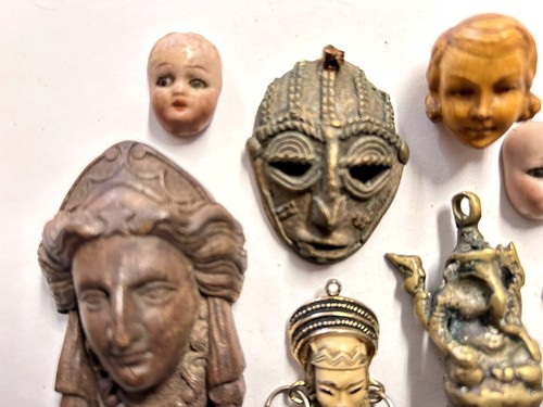 Vintage Faces and Charms & Old Pieces for Jewelry Making and Architectural Cameo - Picture 3 of 8
