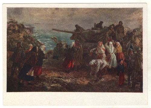 1961 WW2 Military War Liberation of Soviet Estonia Army Tank OLD Russia Postcard