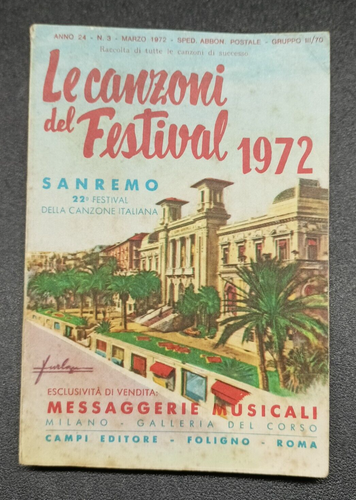 Libretto Le Canzoni del Festival 1972 - 22° Festival di San Remo
