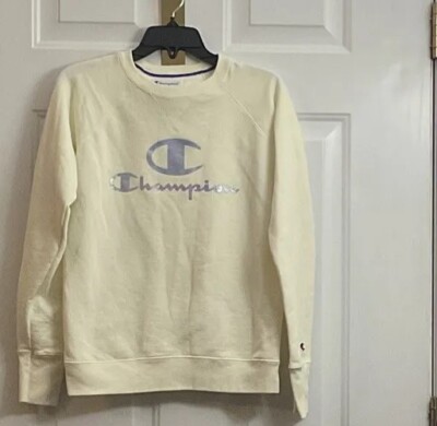 Womens Sweatshirt Champion Cream Crewneck Sweatshirt Champion