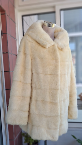 Genuine NERZ MINK НОРКА fur coat with hood /259/