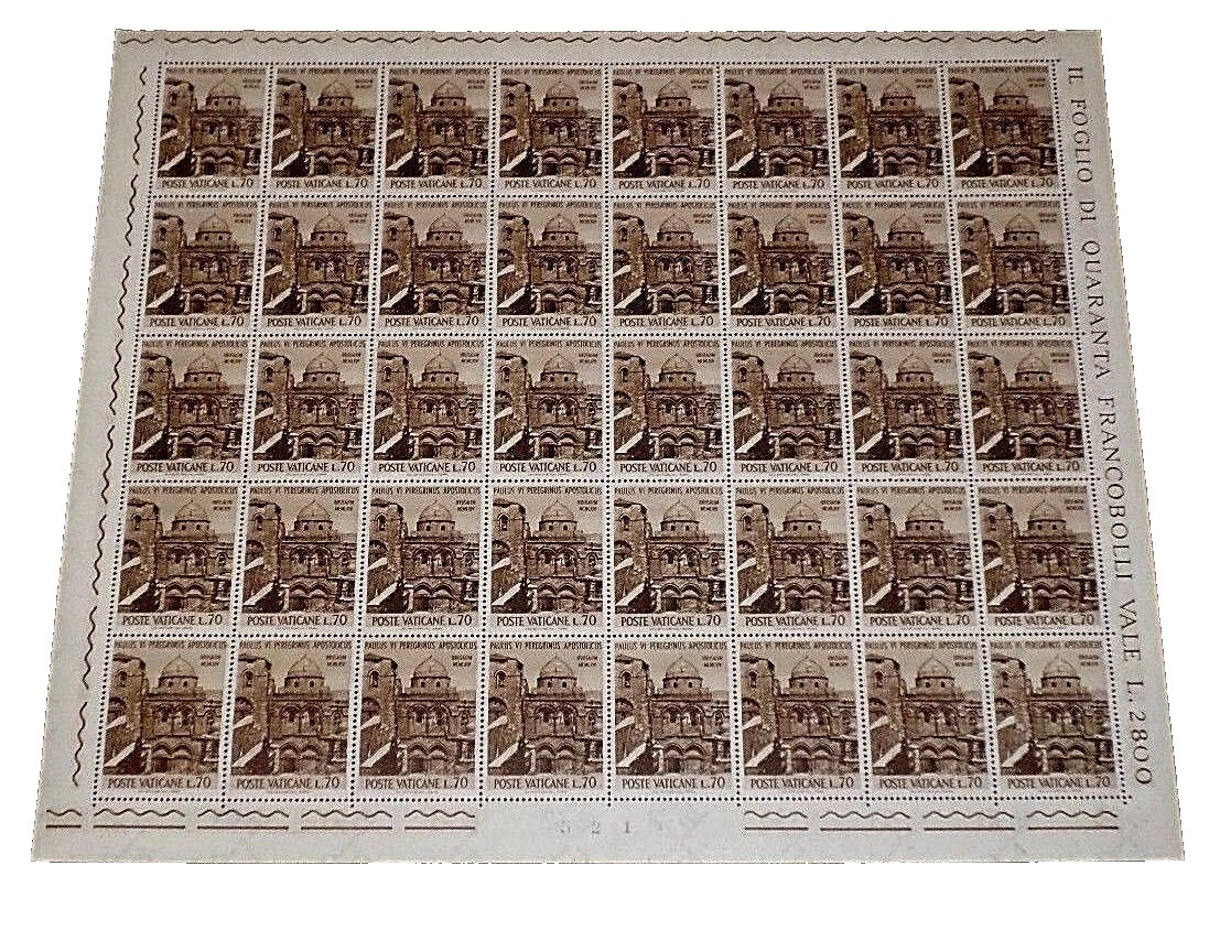 Red Cross Full Sheet Vatican Stamps