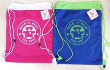  SET OF 2  Pink  Blue Build A Bear Carrier BAG - Reusable Drawstring BACKPACK