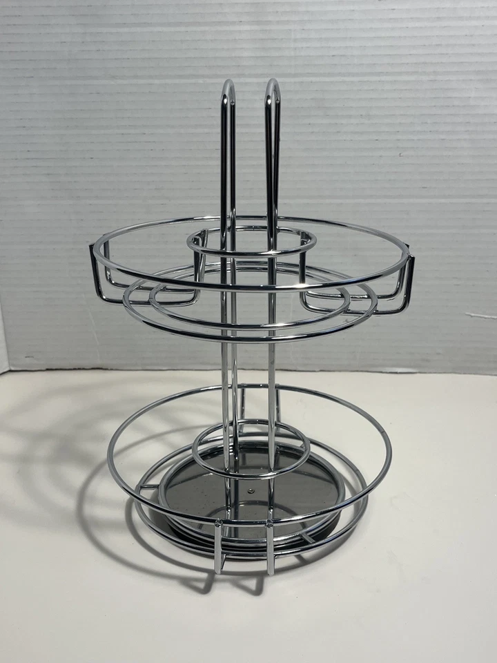 Estante giratorio para especias de alambre cromado Kamenstein - solo estante, sin frascos. Foto 2 de 4