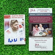 Austin Reed Autographed Western Kentucky Photo Card Signed Auto Bears JSA