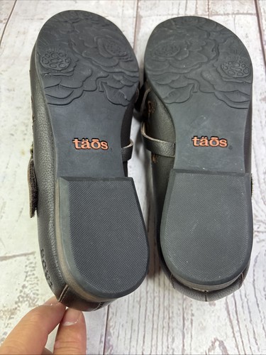 Taos Brown Wish Embroidered Leather Maryjane Ballet Flats Comfort Shoes US 6.5 - Picture 15 of 16