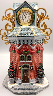 Lemax Town Clock Tower 95367 Caddington Village 1999 Lighted Holiday Building