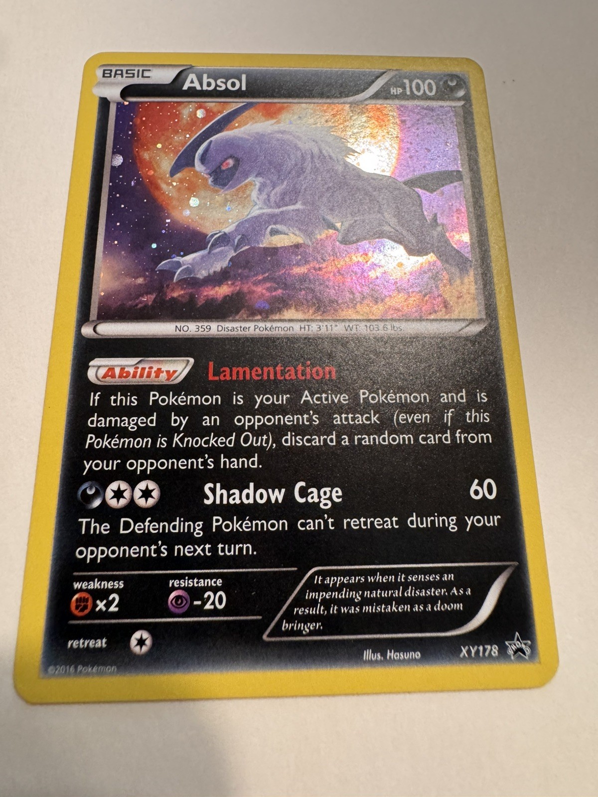 Absol Cosmos Holo XY178 2016 Black Star Promo NM/M Pokémon Card