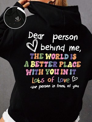 Women's ''Dear Person Behind Me'' humorous hoodie