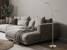 LED Stehleuchte Messing, verstellbar & dimmbar, Lichtfarbe wählbar, Stehlampe