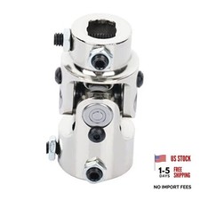 3/4" DD X 3/4-30 Spline Steering Shaft Universal U-Joint Chrome Single, 83mm