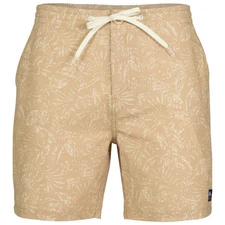 Salt Life Destination Board Short Khaki Palm Print Swim Trunks Size 34 Salty NWT