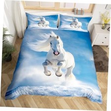 Kids Horse Bedding Set Full Size, Galloping Horse Full No Comforter Multi 17