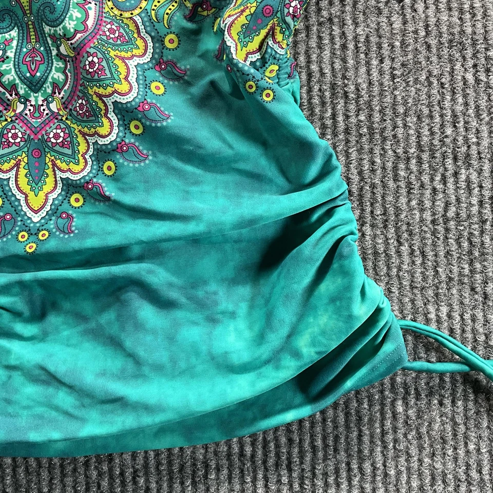 Купальник-танкини prana топ женский средний пейсли UPF 50 регулируемый сбоку собранный в рюш - Изображение 3 из 4