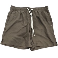 George Mens Swim Trunks Black Elastic Waist Drawstring Size M Pockets Mesh Lined
