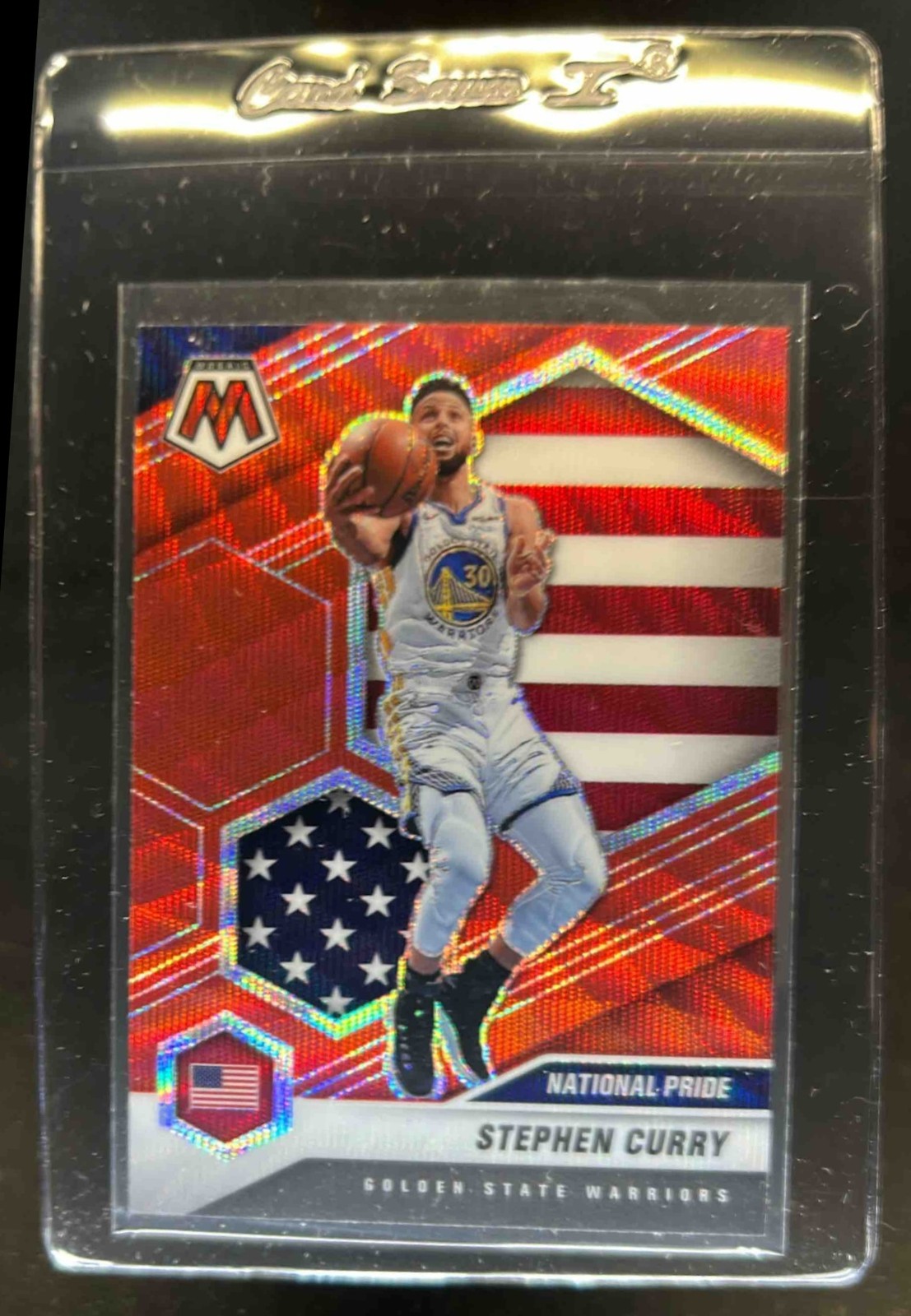 2020-21 Mosaic Stephen Curry Red Wave National Pride #249 Warriors
