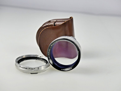 ORIGINAL ROLLEI ROLLEIFLEX ROLLEINAR 2 BAY 1 R1 CLOSE UP OBJEKTIV SET & CASE 2437