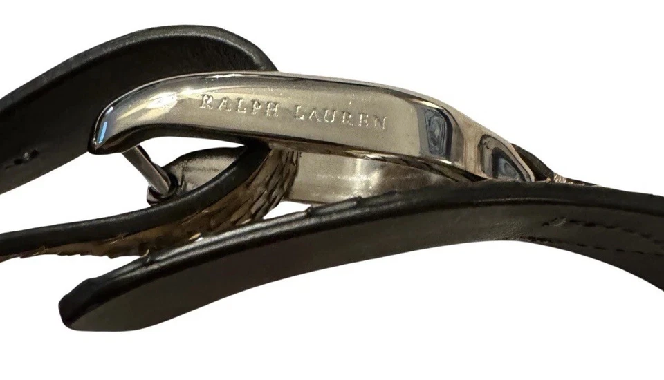 全新带标签 $795 Ralph Lauren 紫色标签意大利制造 Python 38 毫米皮带蛇形时尚 — 第 2/4 张图片