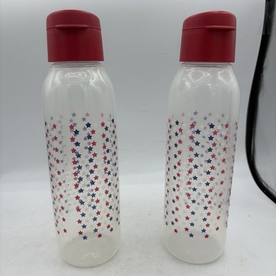 Tupperware Eco Sport Water Bottles 25 oz Stars Patriotic July 4 Set of 2