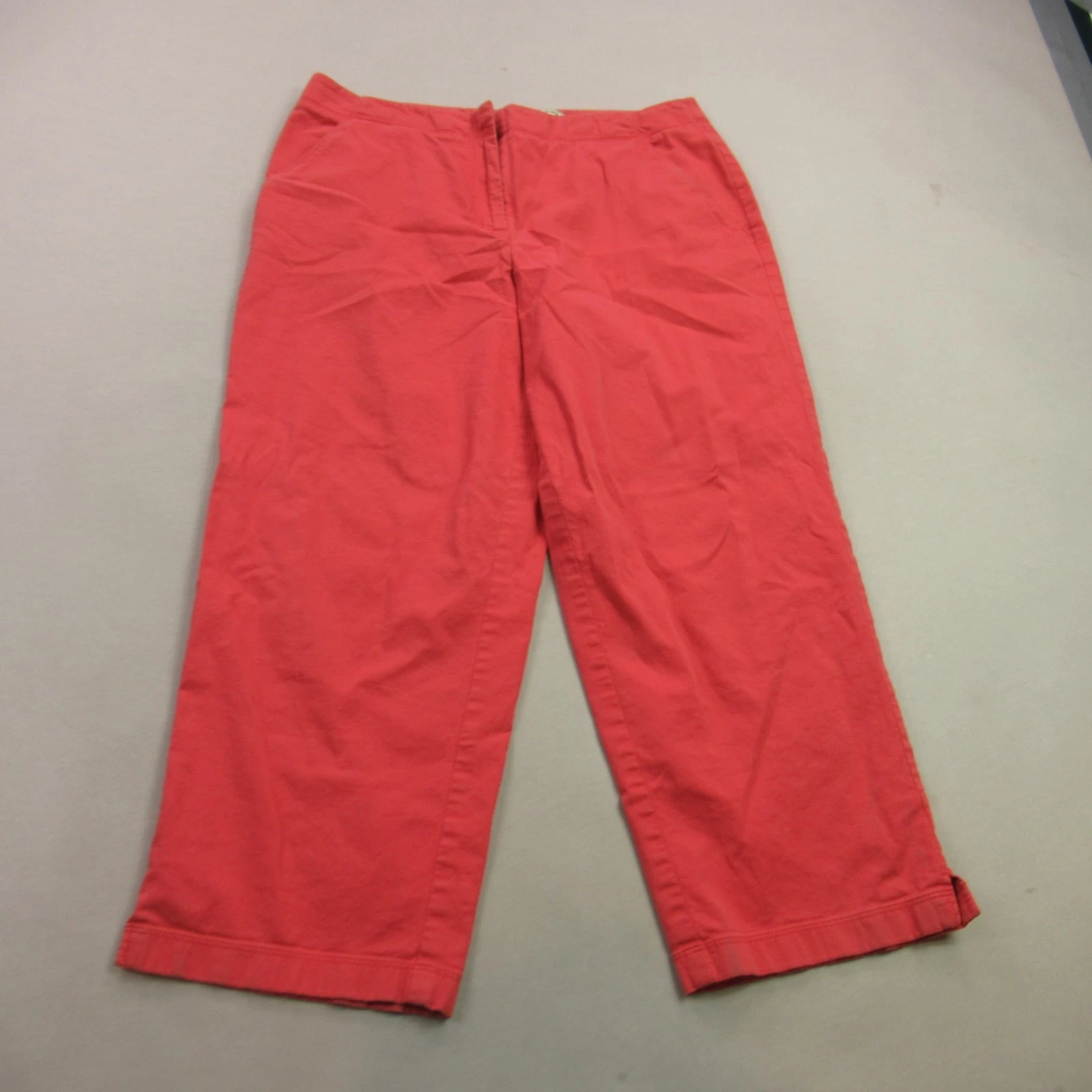 Tommy Bahama Pants Womens Straight Leg Capri Lightweight Pockets Stretch Red