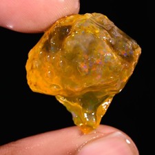 Fancy 37.70 Carat Fire Opal Rough Natural Ethiopian Opal Raw Welo Opal Gemstone