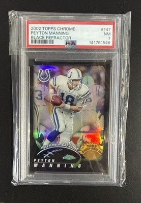 2002 Topps Chrome - 2002 Weekly Wrap Up Peyton Manning #147 Black Refractor /599