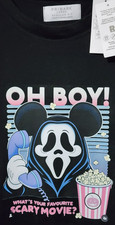 Primark - Mickey Mouse Scream - Oh Boy! - Black Printed T shirt - Large - 1 Of 1