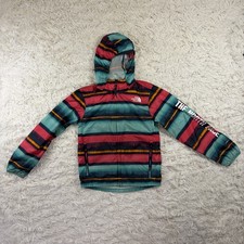 The North Face Girls Hooded Full Zip Windbreaker Striped Multicolor S/P 7/8