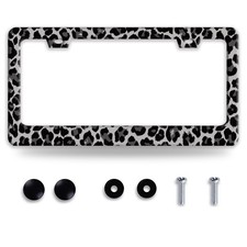 Black Gray Leopard Print License Plate Frame Beautiful Cheetah Print License ...
