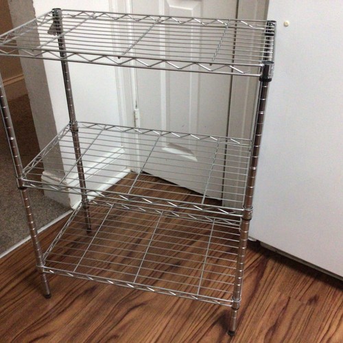 3 Tier Storage Shelving Unit Metal Organizer Wire Rack Shelf 13.8"x 23”x 31” - Picture 5 of 12