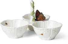 897160 Butterfly Meadow Floral 3-Section Server