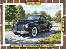 Metal Sign - 1940 Lincoln Zephyr 1 Watercolor - 14x10 Metal Sign - 1940 Lincoln Zephyr 1 Watercolor - 14x10