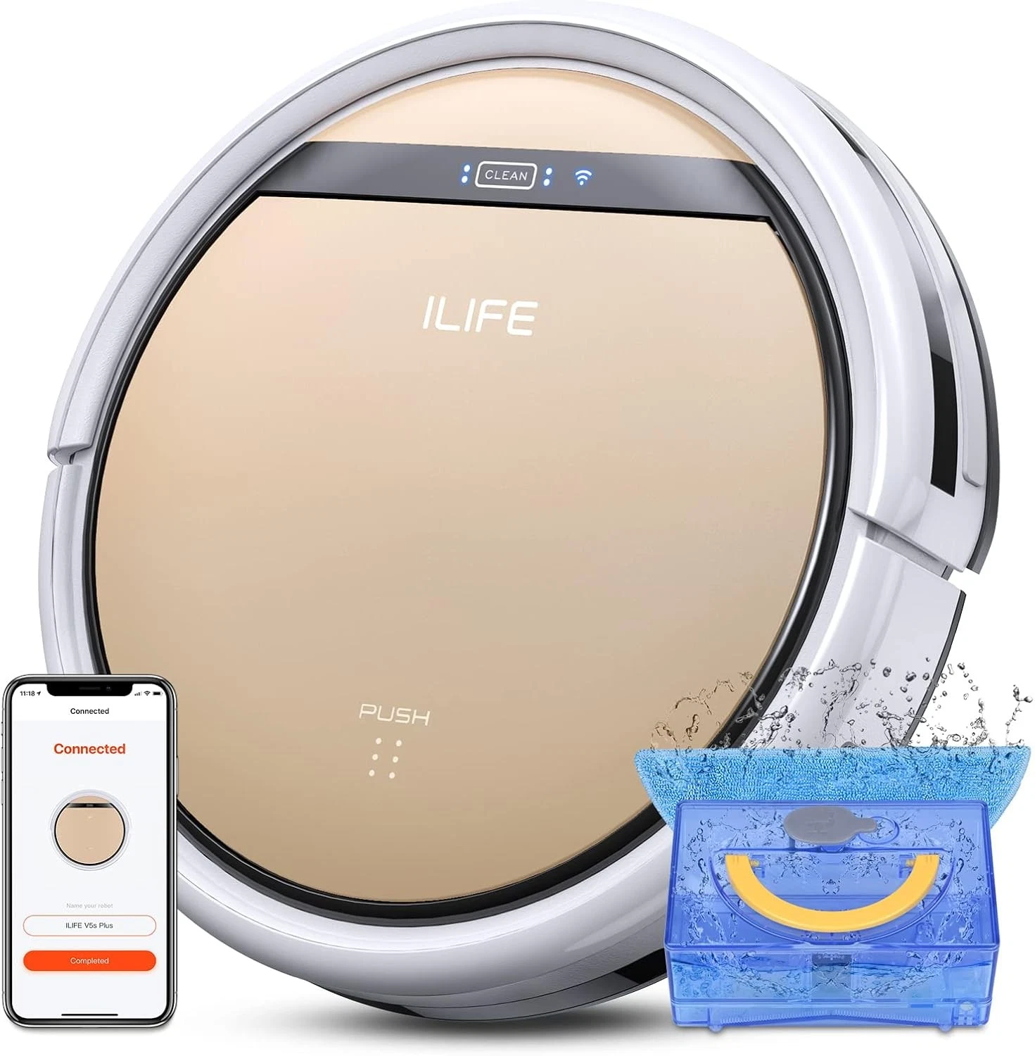ILIFE V5s Plus Robot Vacuum Mop Combo WiFi Alexa
