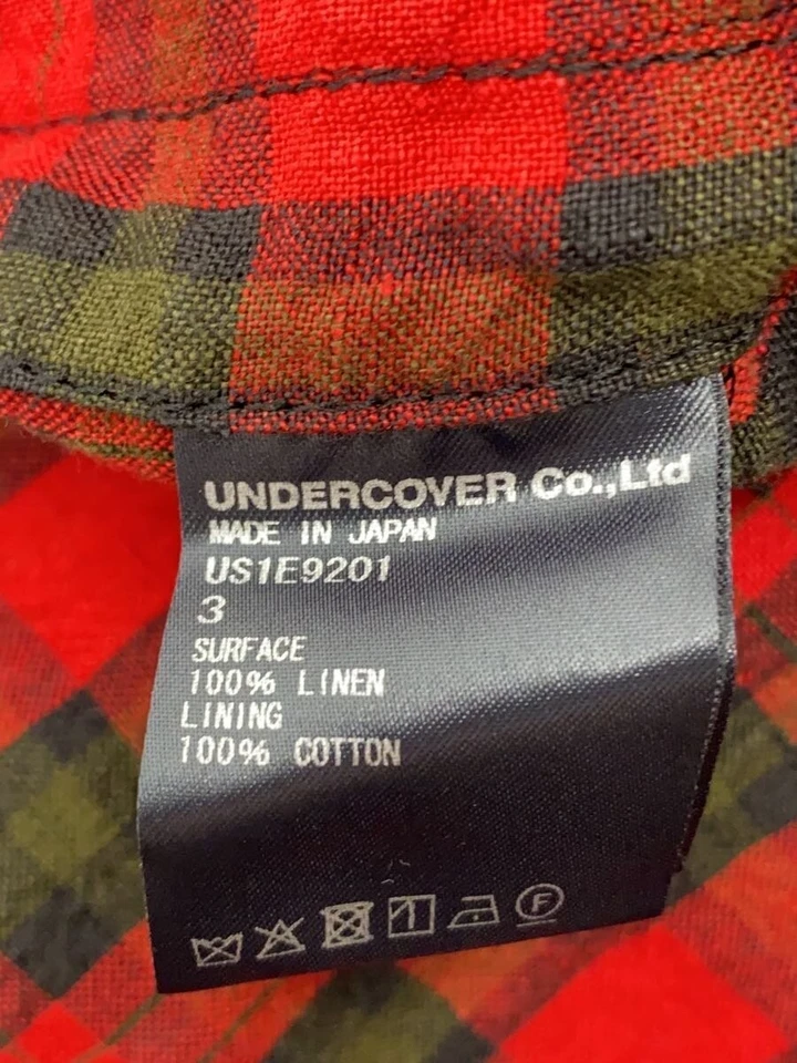 UNDERCOVER Blouson 3 Linen RED Check us1e9201 - Image 4 of 4