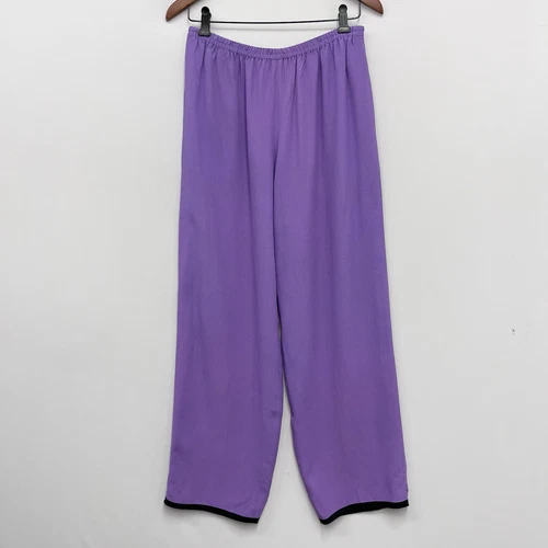 SAINT LAURENT (YSL) Pantalone vintage Saint Laurent Rive Gauche viola nero a righe sul fondo taglia 44