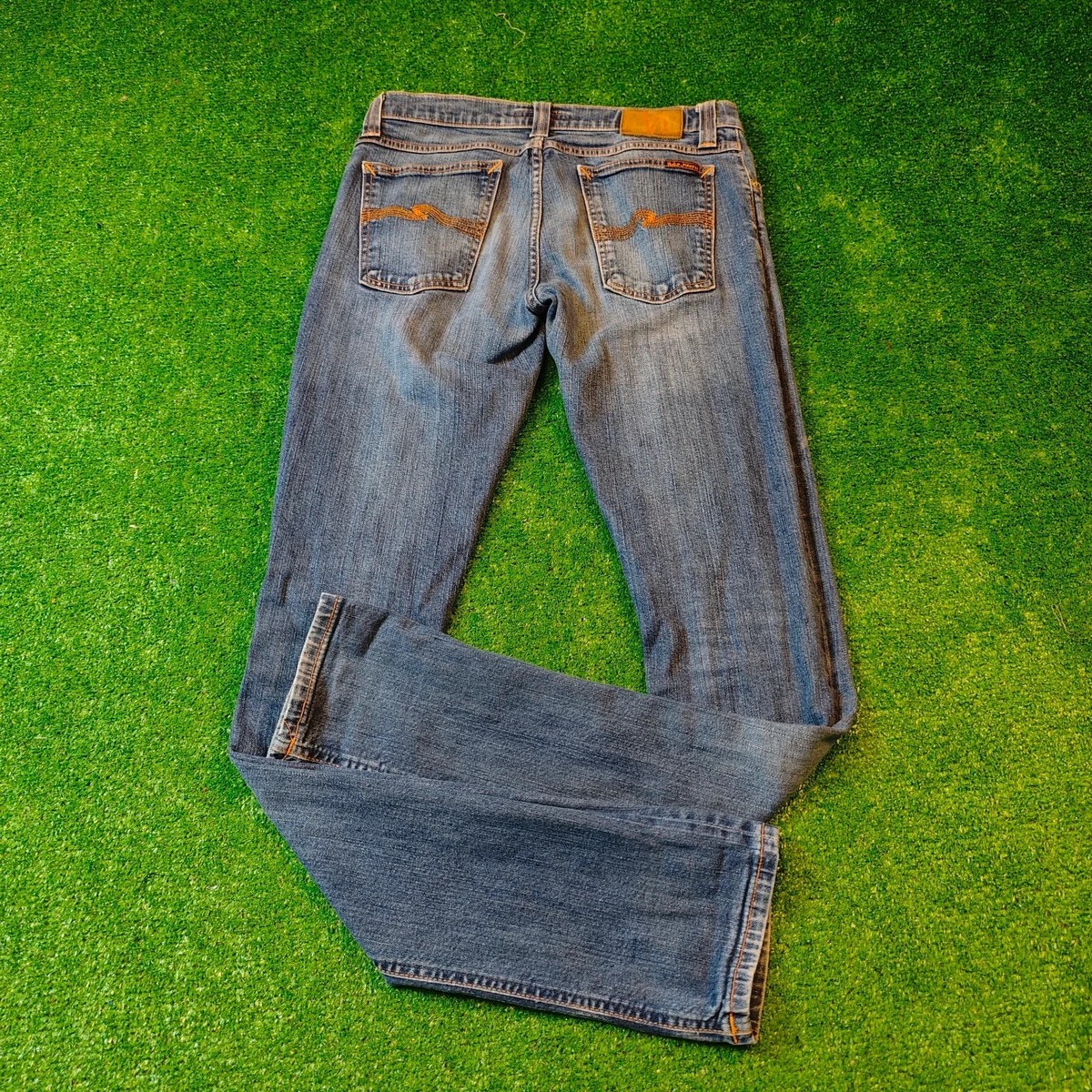 Nudie Jeans Womens 29x34 tight long john blue denim pants trousers adult ladies
