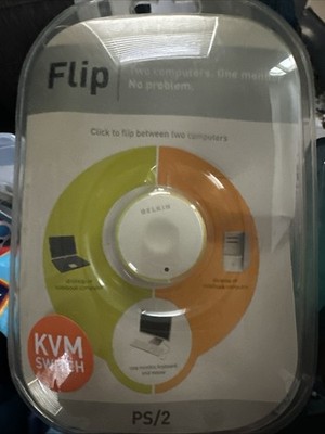 Belkin Flip 2 Port External KVM Switch PS/2 - New in Original Packaging
