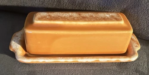 Vintage Hull Butter Dish  Orange Tangerine
