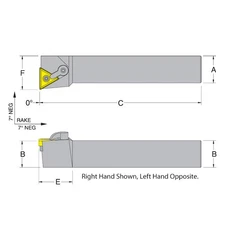 Dorian 50774 MTFNR16-5D RH Toolholder for TNM_543 inserts