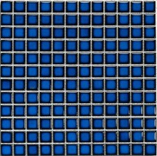 Swimming Pool Glazed Ceramic Mosaic Tile Sheets - Sapphire