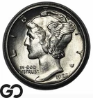 1925-S Mercury Dime, Strong Bands *Key Date* Choice Gem BU++, Lustrous Blazer!