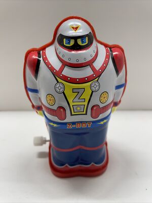 SCHYLLING Z-BOT RETRO TIN WIND UP TOY ROBOT 2010 RARE & WORKING