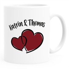 Kaffee-Tasse Herzen personalisiert anpassbare Namen Liebe Geschenk Valentinstag