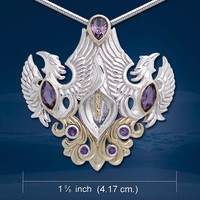 Pheonix Majestic Calla Lilly Amethyst Sterling Silver Pendant By Peter Stone Pheonix Majestic Calla Lilly Amethyst Sterling Silver Pendant By Peter Stone