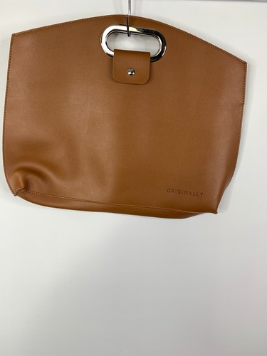 Originally Laptop Bag 2 Piece Set Womens Tan Faux Leather Smart Office Work Tote - Afbeelding 4 van 10